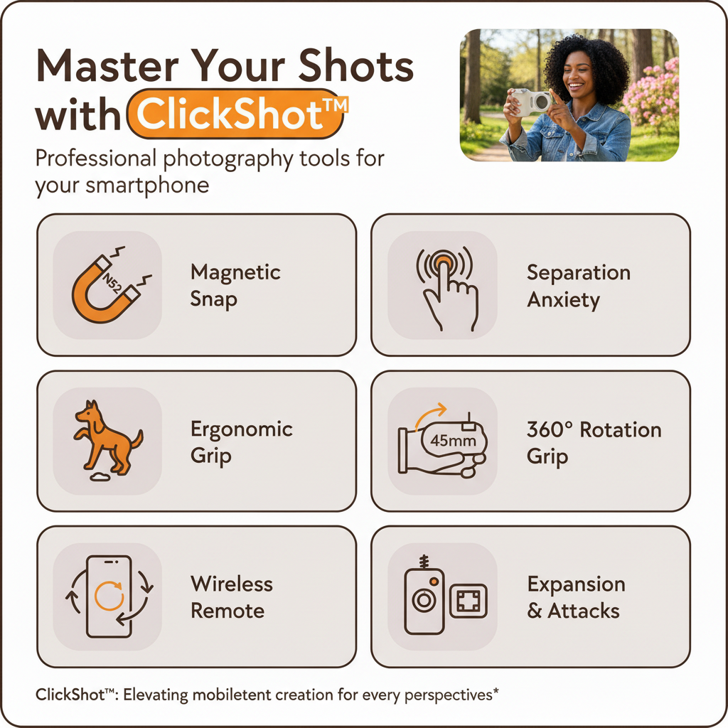 ClickShot™ Magnetic Phone Camera Grip