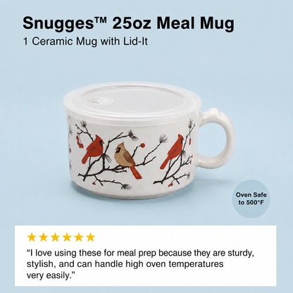 Snugges™ 25oz Meal Mugs w/Lid-Its Set of Two