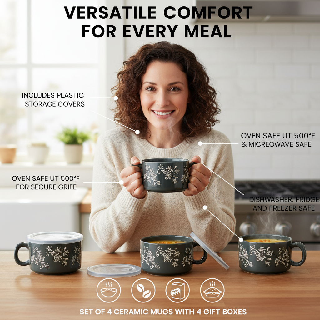 Snugges™ 25oz Meal Mugs w/Lid-Its Set of Two