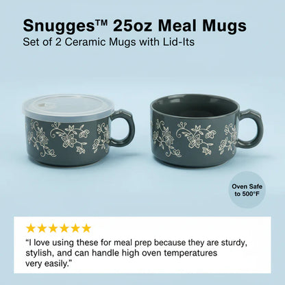 Snugges™ 25oz Meal Mugs w/Lid-Its Set of Two